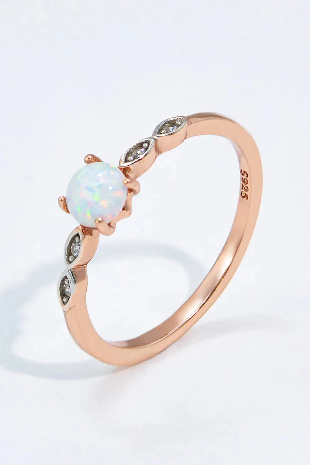 Opal Contrast Platinum-Plated Ring Opal - Tophatter Daily Deals